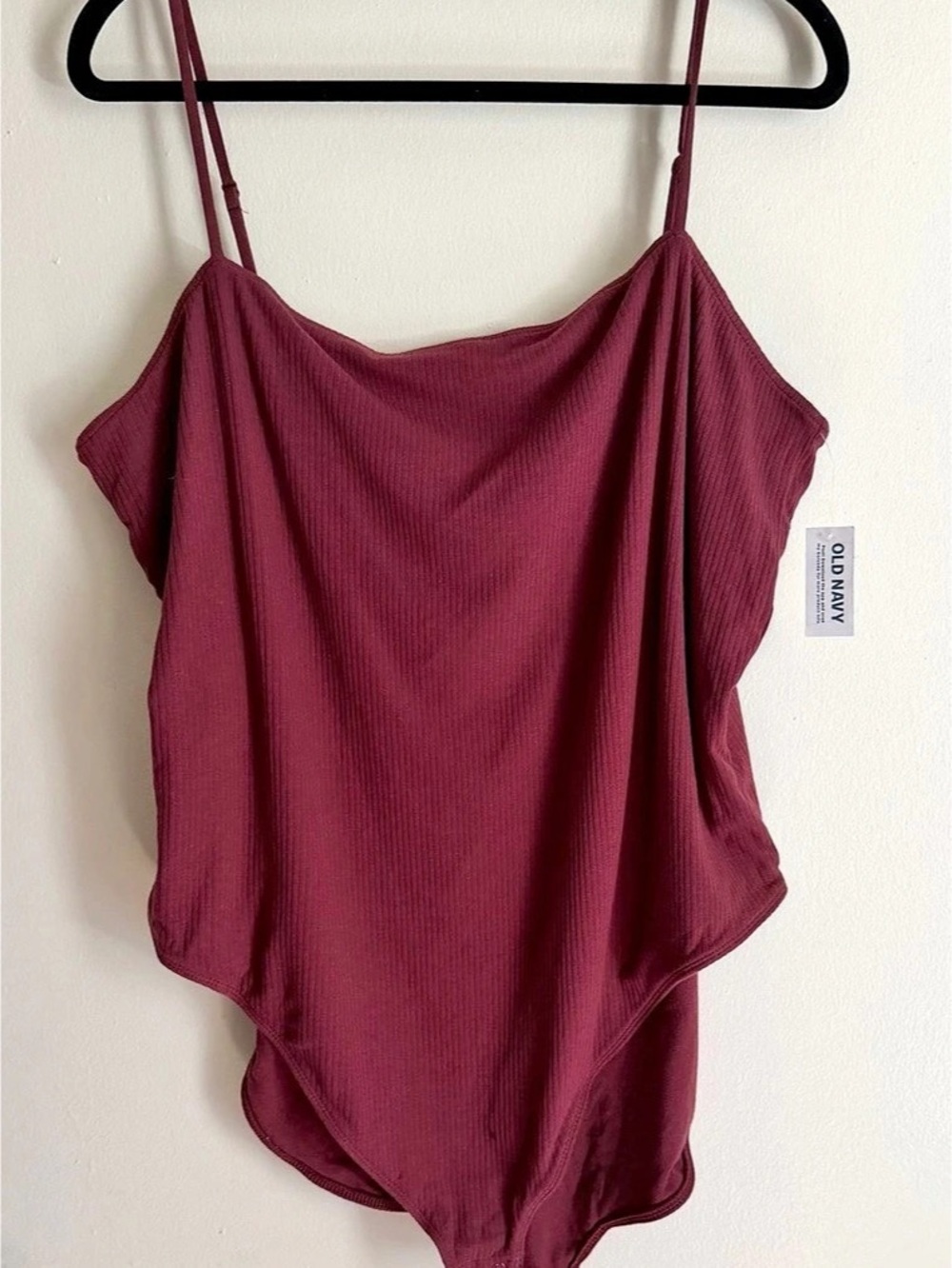 Ribbed Bodysuit in Burgundy